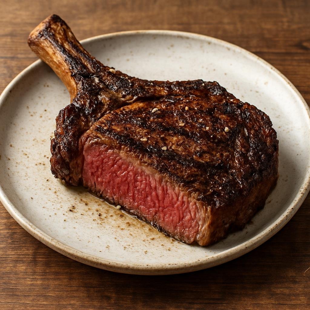 Entree: Spain – Cantabria – Chuletón de Tudanca (Large bone-in rib steak from Tudanca cattle, simply seasoned and char-grilled) recipe