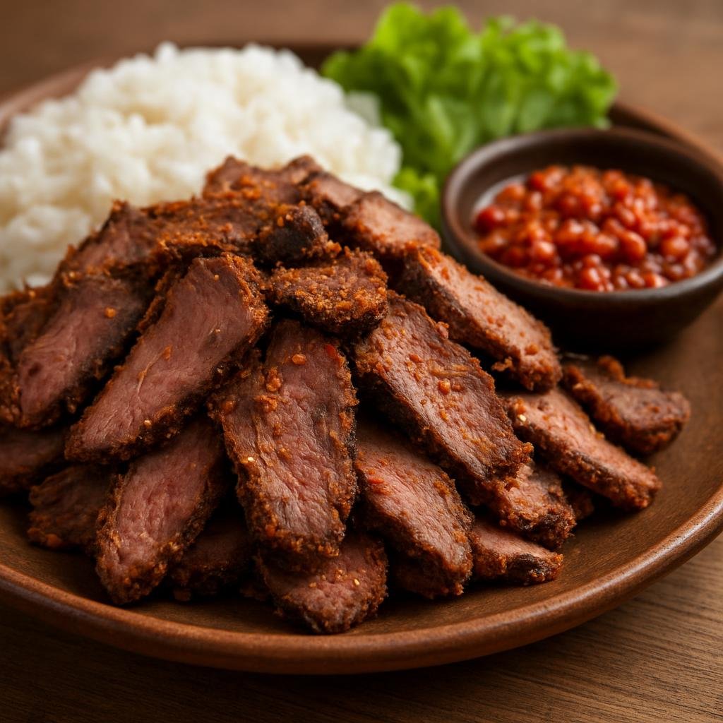Entree: Indonesia – Flores & Timor – Se'i Sapi (Thinly sliced, spiced and traditionally smoked beef from Flores and Timor) recipe